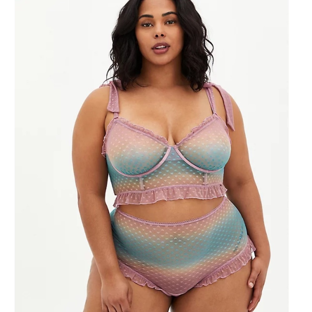 Torrid Gradient Ruffle Longline Bra Set